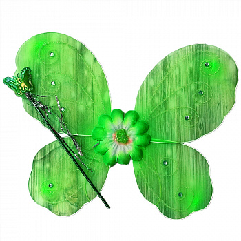 Крылья бабочки зелёные с палочкой