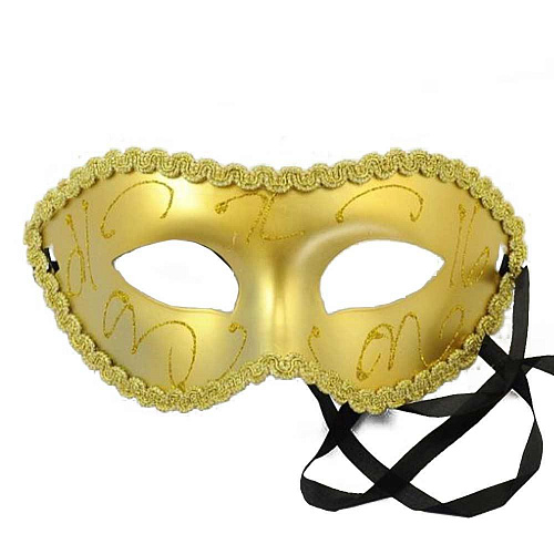 Золотая венецианская маска «Коломбина» с узором 