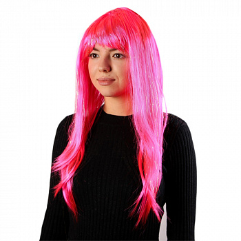 Розовый парик с блестками