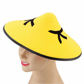 Китайская шляпа-конус жёлтая