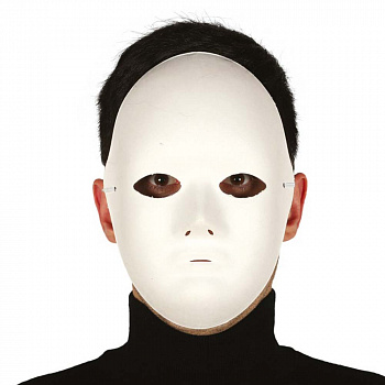 Белая венецианская маска «Лицо» 