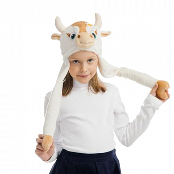 Новогодняя шапочка с ушками «Корова»