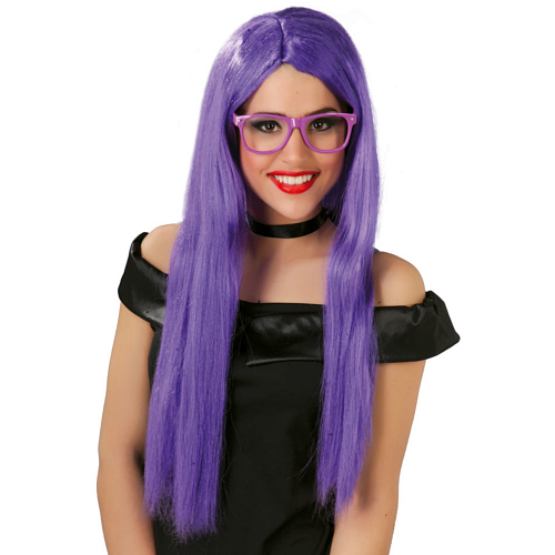 Фиолетовый длинный парик