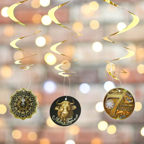 Новогоднее украшение на потолок «Золотой Новый год Быка»