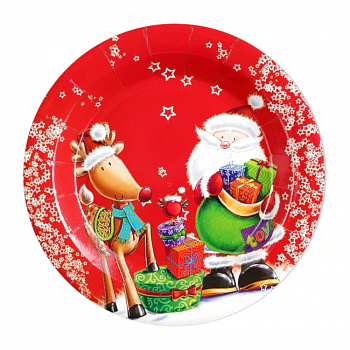 Новогодние бумажные тарелки «Дедушка Мороз»