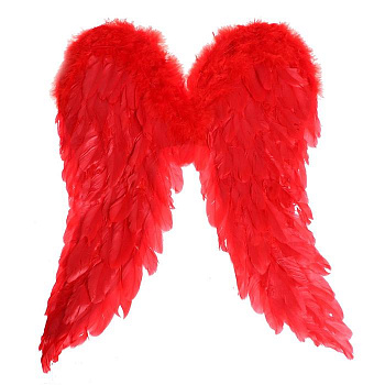 Большие красные крылья из перьев
