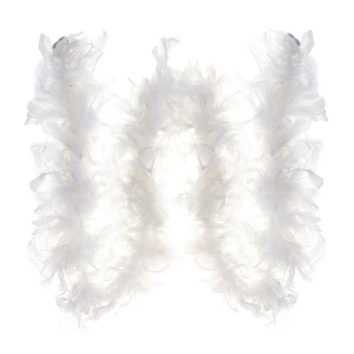 Белое карнавальное боа из перьев