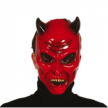 Пластиковая маска дьявола на Хэллоуин 