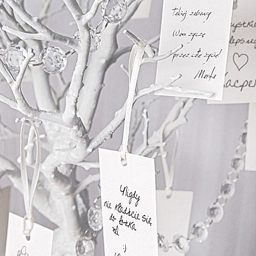 Набор белых карточек для дерева пожеланий на свадьбу