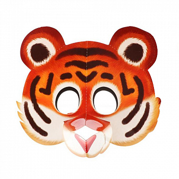 Карнавальная объемная бумажная маска тигра 