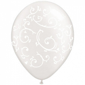Воздушные шары с узором - украшение свадебного зала