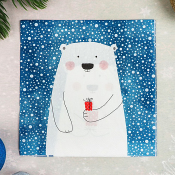 Салфетки новогодние «Белый медведь»