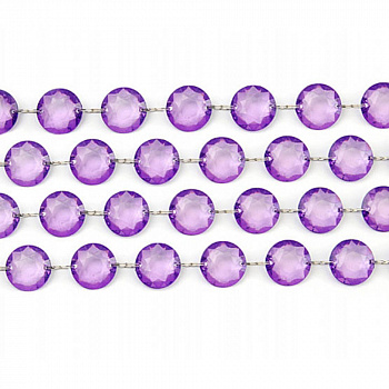 Сливовая гирлянда с круглыми кристаллами - новогоднее украшение