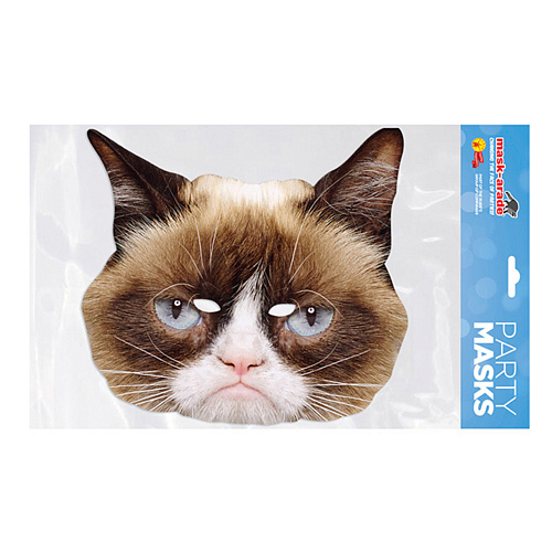 Бумажная маска сердитого кота «Grumpy Cat» 