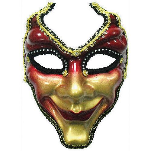Золотая мужская венецианская маска «Вольто» 