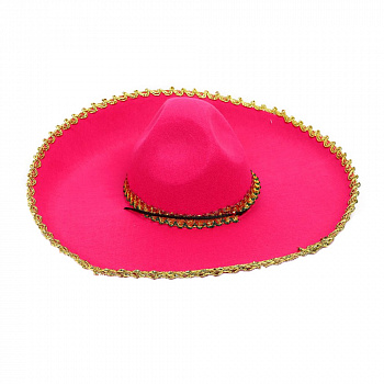 Шляпа Сомбреро розовая