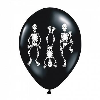 Черный шарик на Хэллоуин «Скелеты»