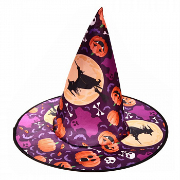Шляпа ведьмы на Хэллоуин с рисунками