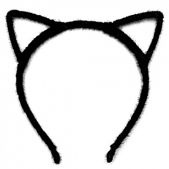 Черные кошачьи ушки с ворсом