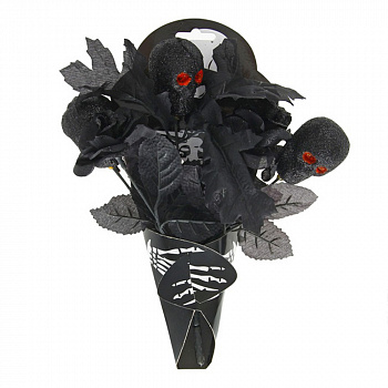 Букет чёрный с черепами на Хэллоуин