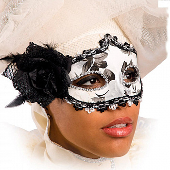 Венецианская маска «Чёрная роза» 