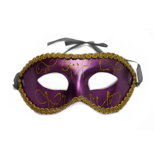 Фиолетовая венецианская маска «Коломбина» с блестками 