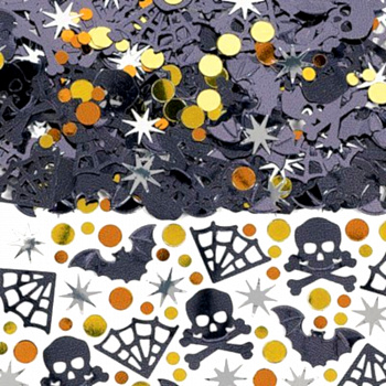Конфетти «Черепа, паутина, летучие мыши» на Хэллоуин