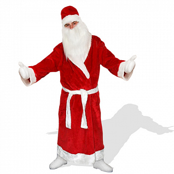 Красный меховой костюм Деда Мороза 