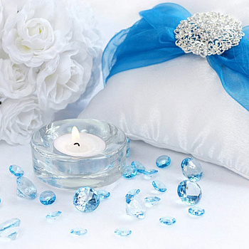 Бирюзовые кристаллы - украшение свадебного стола