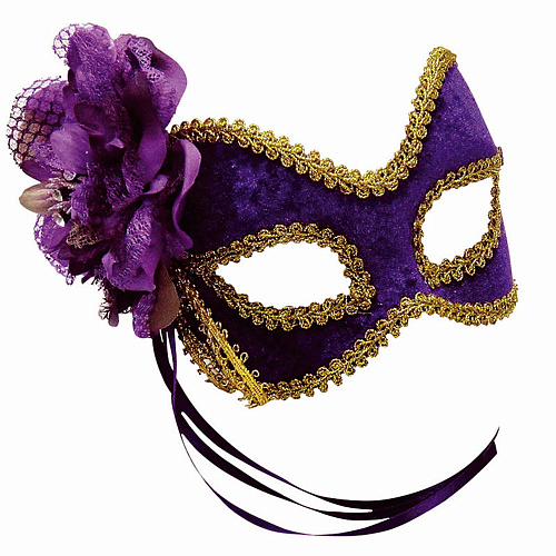 Фиолетовая венецианская маска с цветком 