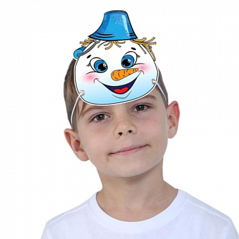 Бумажная маска снеговика 