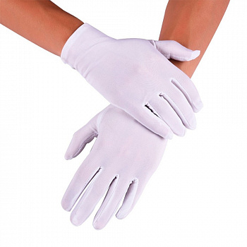 Белые карнавальные перчатки 