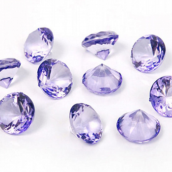 Фиолетовые кристаллы - украшение свадебного стола