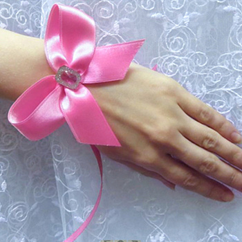 Браслет для подружек невесты «Розовый бант»