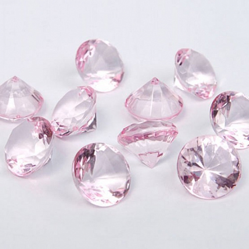 Розовые кристаллы - украшение свадебного стола - 12 мм. по 100 шт.