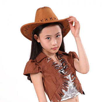 Детская коричневая ковбойская шляпа
