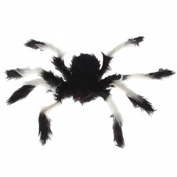 Большой чёрно-белый паук - украшение на Хэллоуин