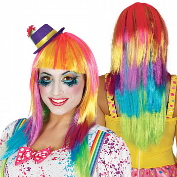 Длинный разноцветный парик «Радуга»
