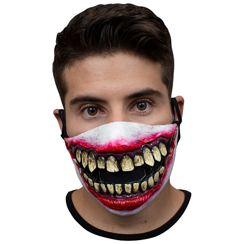 Латексная маска «Жуткая улыбка» на пол-лица 