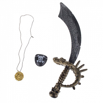 Пиратский набор: сабля, наглазник, медальон 