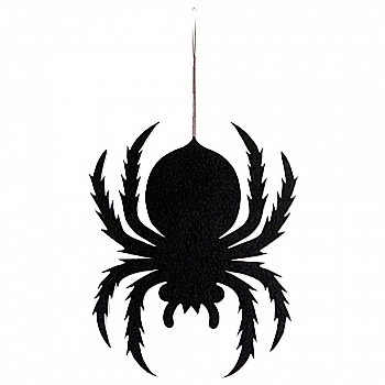 Подвесной чёрный паук - украшение на Хэллоуин