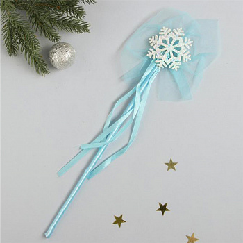 Волшебная палочка голубая со снежинкой