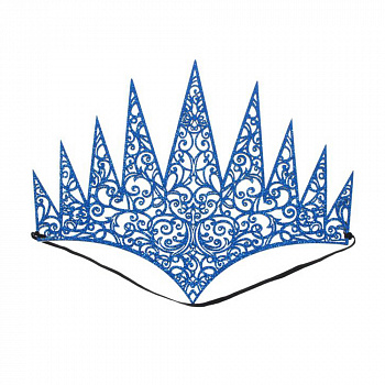 Корона Снежной королевы синяя с узорами