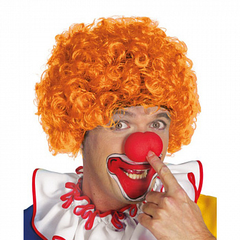Оранжевый кудрявый парик клоуна