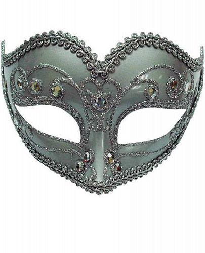 Серебристая венецианская маска 