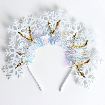 Ободок новогодний «Снежинки с мишурой»