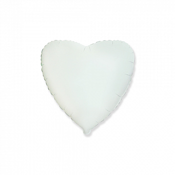 Белое сердце с гелием