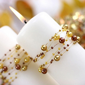 Пастельно-золотая жемчужная гирлянда - украшение свадебного стола