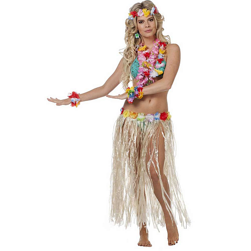 Длинная юбка для гавайской вечеринки 80 см