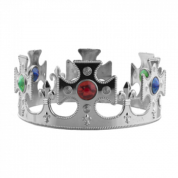 Серебряная царская пластиковая корона